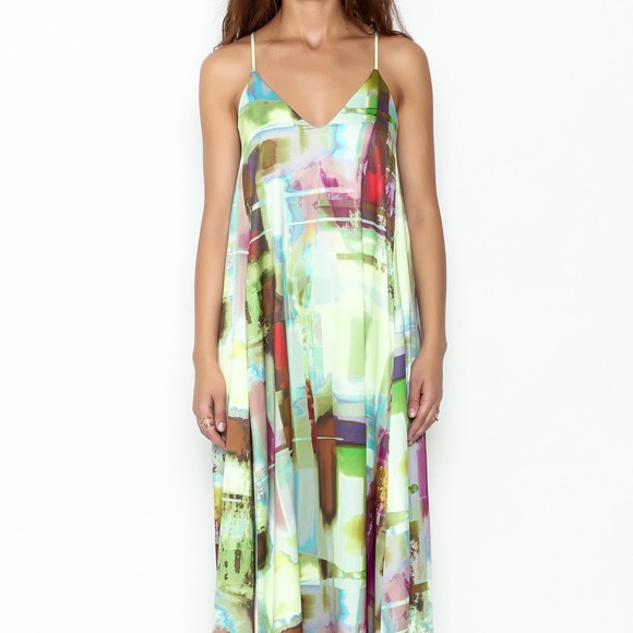 NICOLE MILLER Watercolor Flowing Maxi Dress - Picture 3 of 6